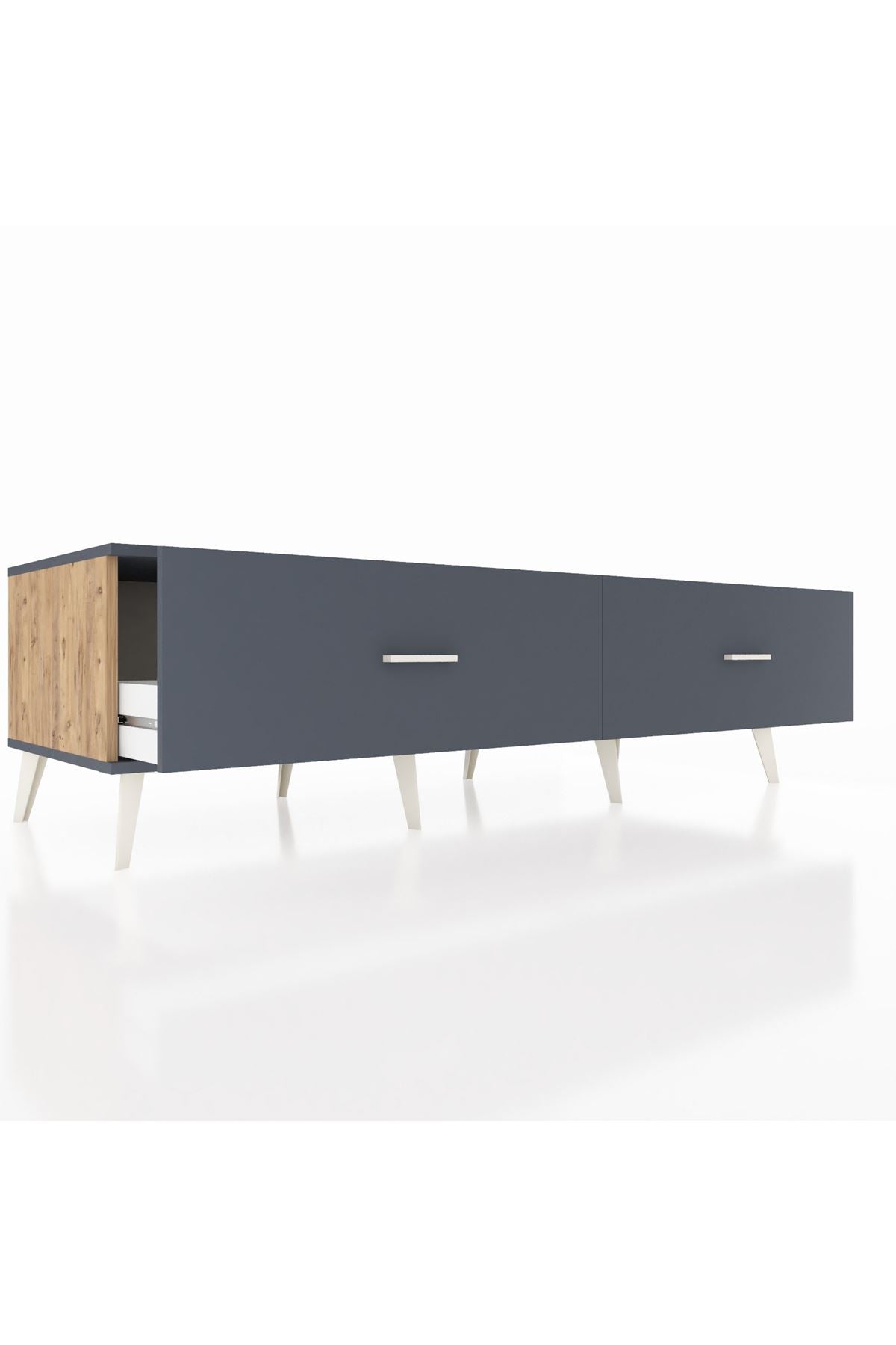 Kronos TV Ünitesi 2 Çekmeceli  176x59x51 Çam-Antrasit/Antrasit