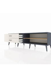 Hyperion TV Ünitesi Tek Raflı 2 Çekmeceli  176x44x51 Antrasit-Çam/Aytaşı