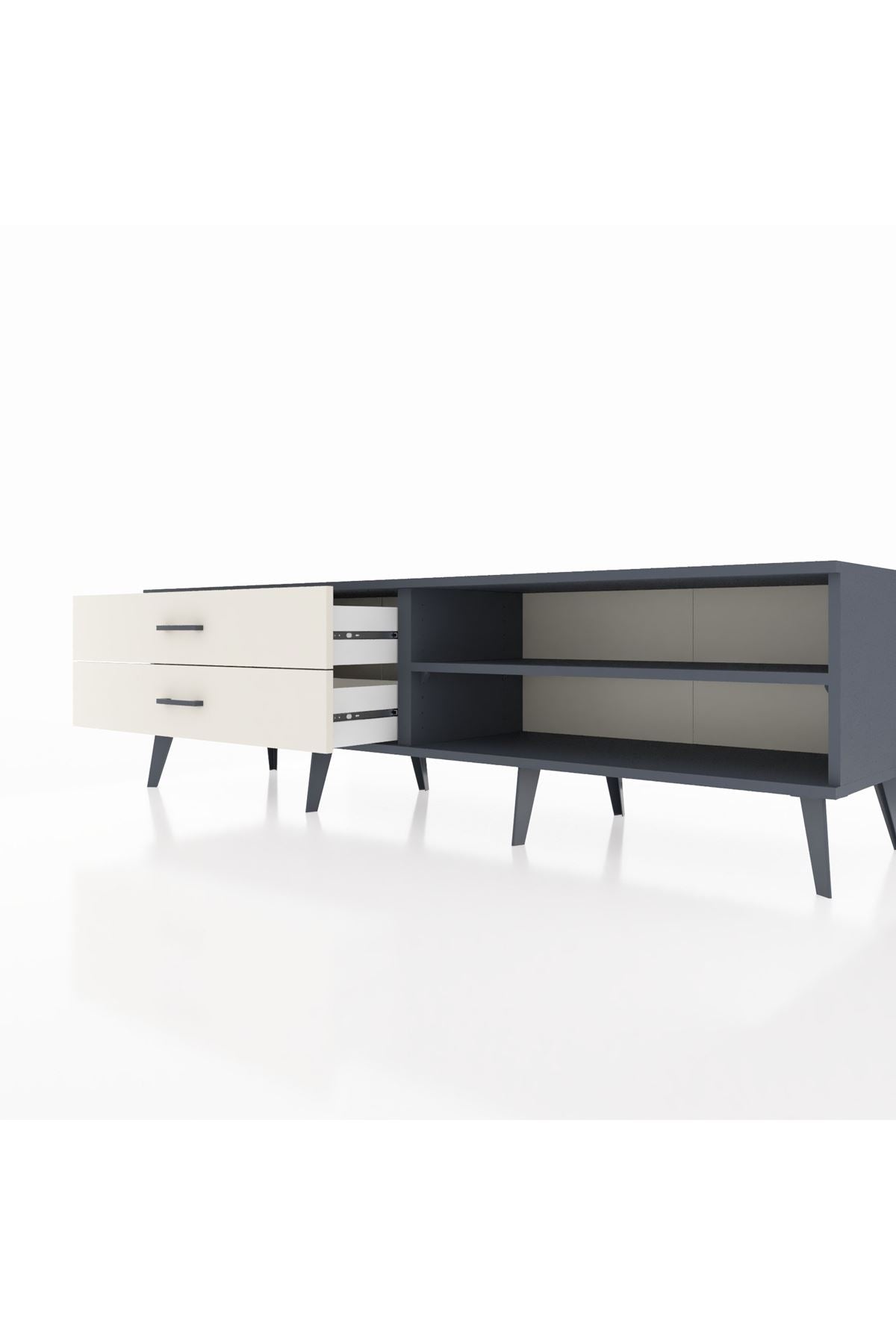 Hyperion TV Ünitesi Tek Raflı 2 Çekmeceli  176x44x51 Antrasit-Antrasit/Aytaşı