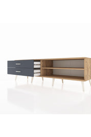 Hyperion TV Ünitesi Tek Raflı 2 Çekmeceli  176x44x51 Çam-Çam/Antrasit