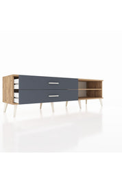 Hyperion TV Ünitesi Tek Raflı 2 Çekmeceli  176x44x51 Çam-Çam/Antrasit