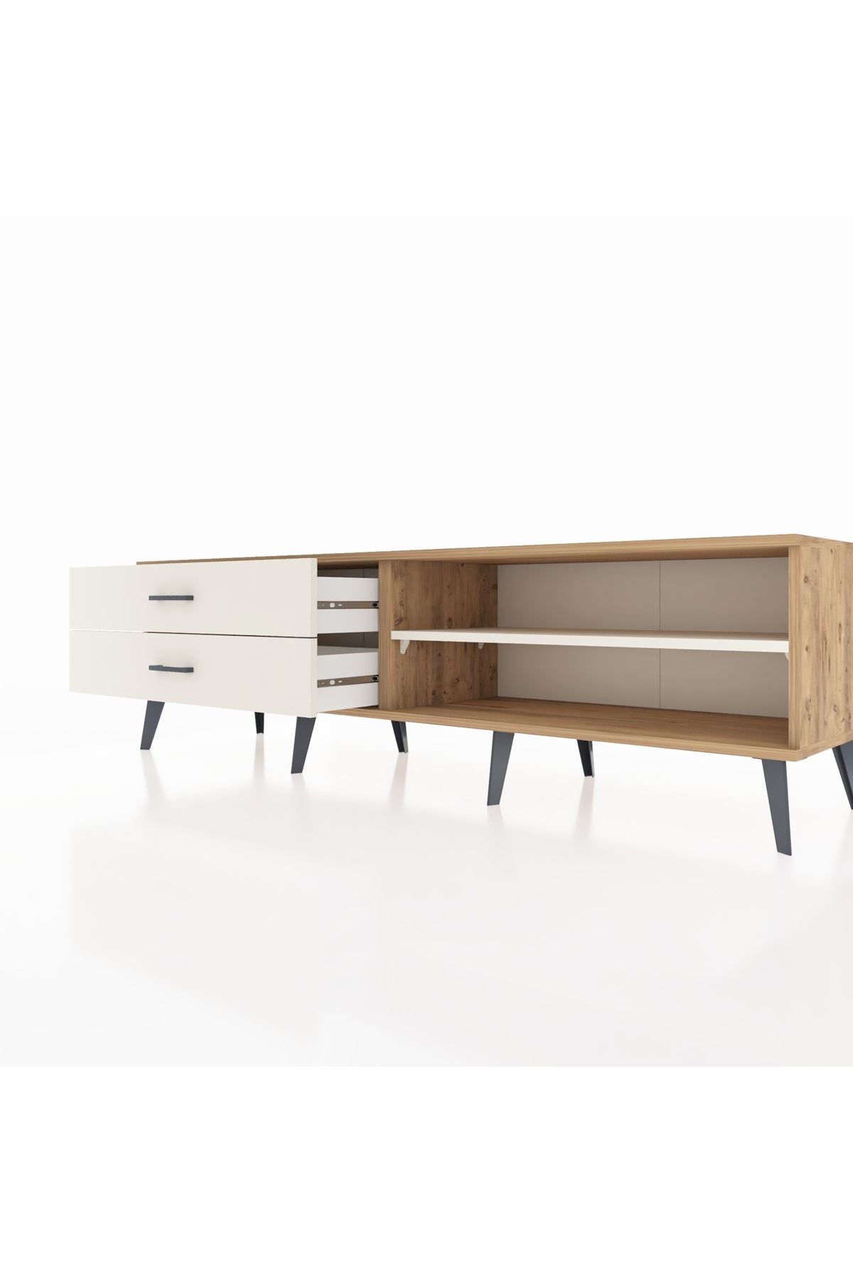 Hyperion TV Ünitesi Tek Raflı 2 Çekmeceli  176x44x51 Çam-Aytaşı/Aytaşı