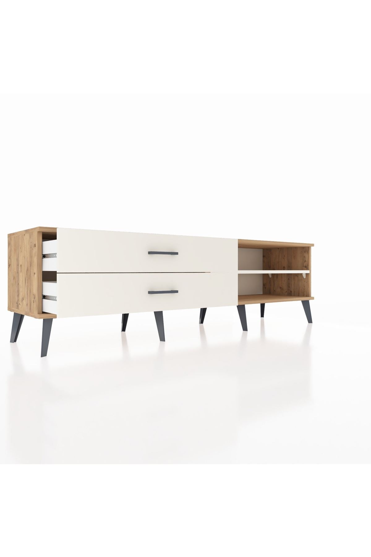 Hyperion TV Ünitesi Tek Raflı 2 Çekmeceli  176x44x51 Çam-Aytaşı/Aytaşı