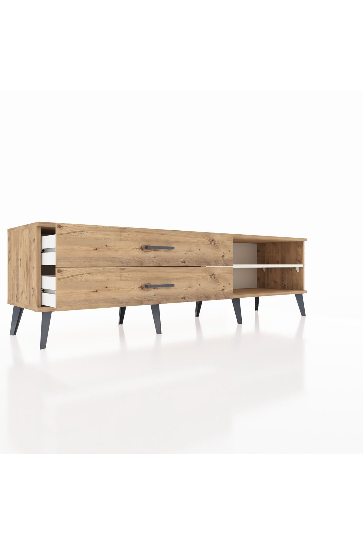 Hyperion TV Ünitesi Tek Raflı 2 Çekmeceli  176x44x51 Çam-Aytaşı/Çam