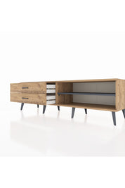 Hyperion TV Ünitesi Tek Raflı 2 Çekmeceli  176x44x51 Çam-Antrasit/Çam