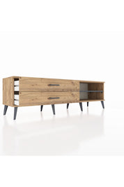 Hyperion TV Ünitesi Tek Raflı 2 Çekmeceli  176x44x51 Çam-Antrasit/Çam