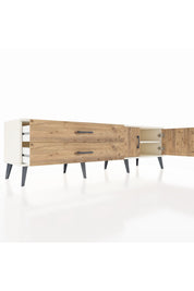 Hyperion TV Ünitesi Tek Raflı 2 Çekmeceli 2 Kapaklı 176x44x51 Aytaşı-Çam/Çam