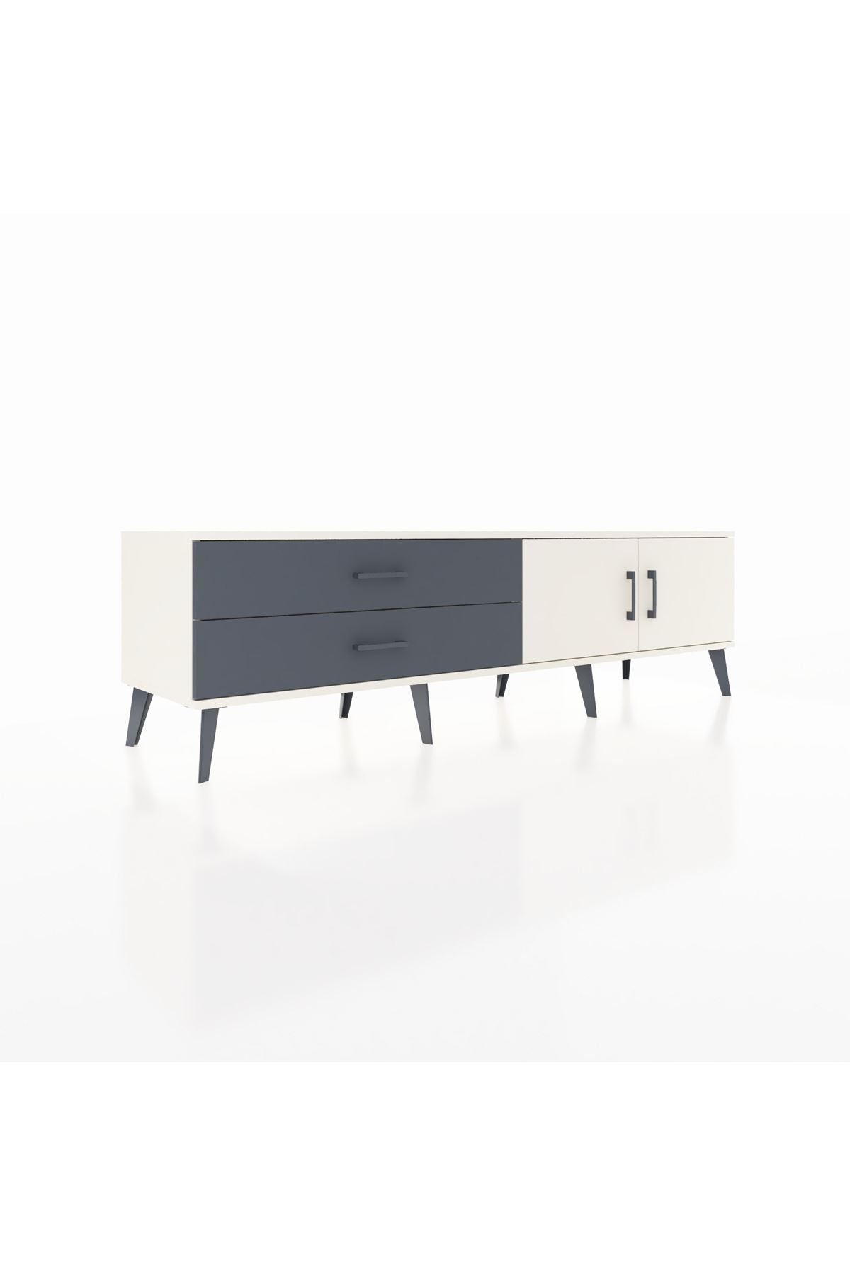 Hyperion TV Ünitesi Tek Raflı 2 Çekmeceli 2 Kapaklı 176x44x51 Aytaşı-Aytaşı/Antrasit