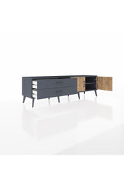 Hyperion TV Ünitesi Tek Raflı 2 Çekmeceli 2 Kapaklı 176x44x51 Antrasit-Çam/Antrasit