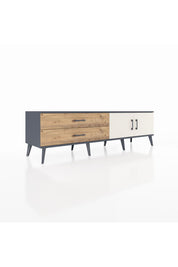 Hyperion TV Ünitesi Tek Raflı 2 Çekmeceli 2 Kapaklı 176x44x51 Antrasit-Aytaşı/Çam