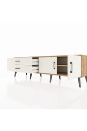 Hyperion TV Ünitesi Tek Raflı 2 Çekmeceli 2 Kapaklı 176x44x51 Çam-Aytaşı/Aytaşı