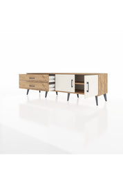 Hyperion TV Ünitesi Tek Raflı 2 Çekmeceli 2 Kapaklı 176x44x51 Çam-Aytaşı/Çam