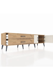 Hyperion TV Ünitesi Tek Raflı 2 Çekmeceli 2 Kapaklı 176x44x51 Çam-Aytaşı/Çam