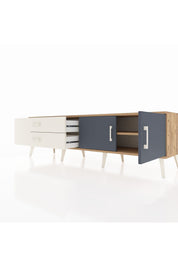 Hyperion TV Ünitesi Tek Raflı 2 Çekmeceli 2 Kapaklı 176x44x51 Çam-Antrasit/Aytaşı