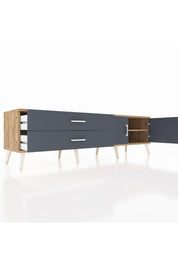 Hyperion TV Ünitesi Tek Raflı 2 Çekmeceli 2 Kapaklı 176x44x51 Çam-Antrasit/Antrasit