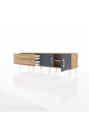 Hyperion TV Ünitesi Tek Raflı 2 Çekmeceli 2 Kapaklı 176x44x51 Çam-Antrasit/Çam