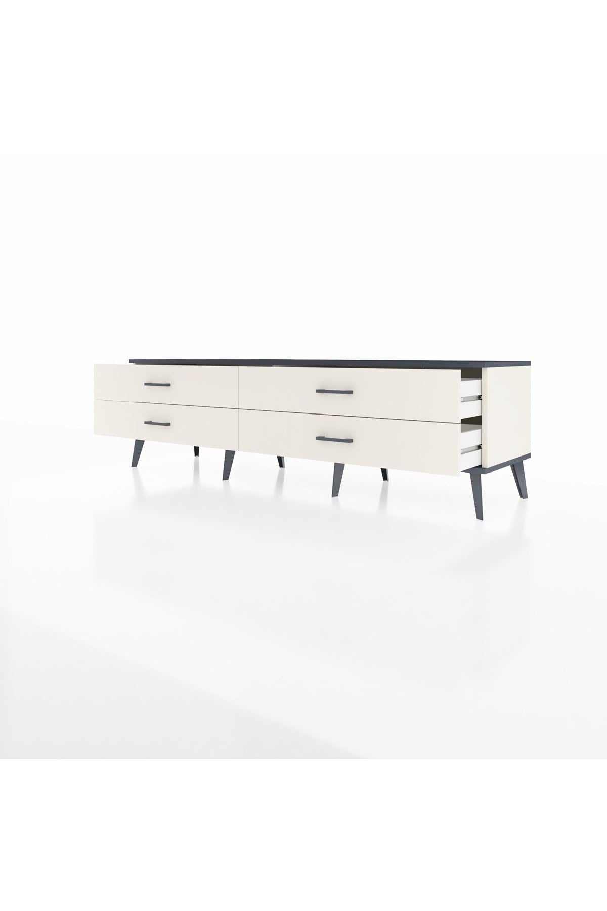 Hyperion TV Ünitesi 4 Çekmeceli  176x44x51 Aytaşı-Antrasit/Aytaşı