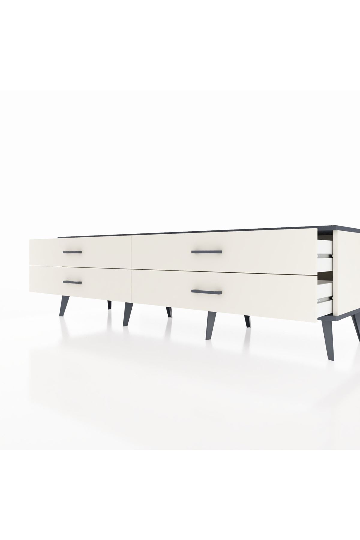 Hyperion TV Ünitesi 4 Çekmeceli  176x44x51 Aytaşı-Antrasit/Aytaşı