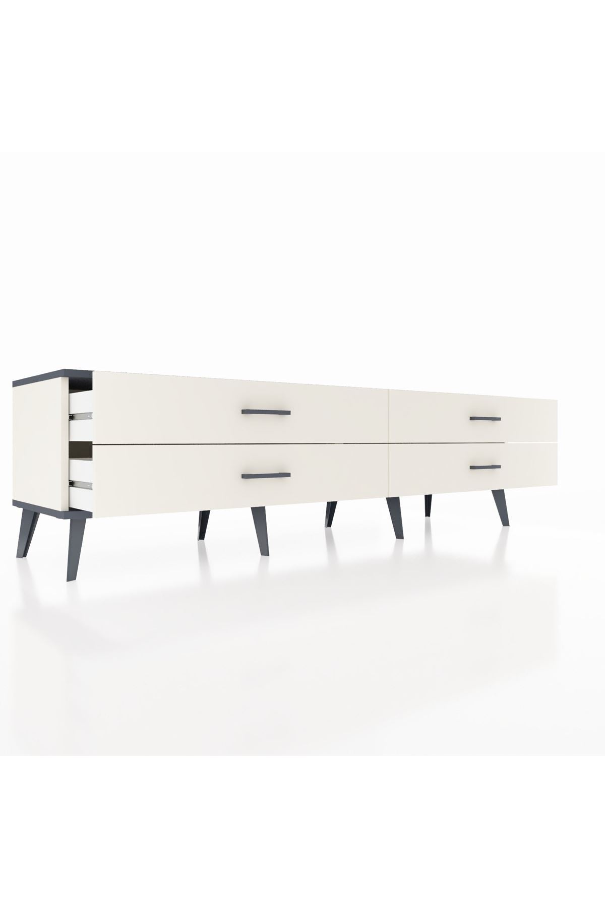 Hyperion TV Ünitesi 4 Çekmeceli  176x44x51 Aytaşı-Antrasit/Aytaşı