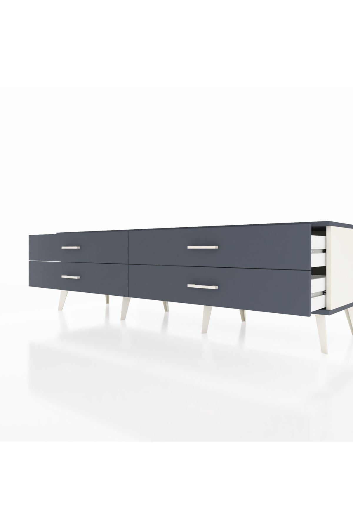 Hyperion TV Ünitesi 4 Çekmeceli  176x44x51 Aytaşı-Antrasit/Antrasit