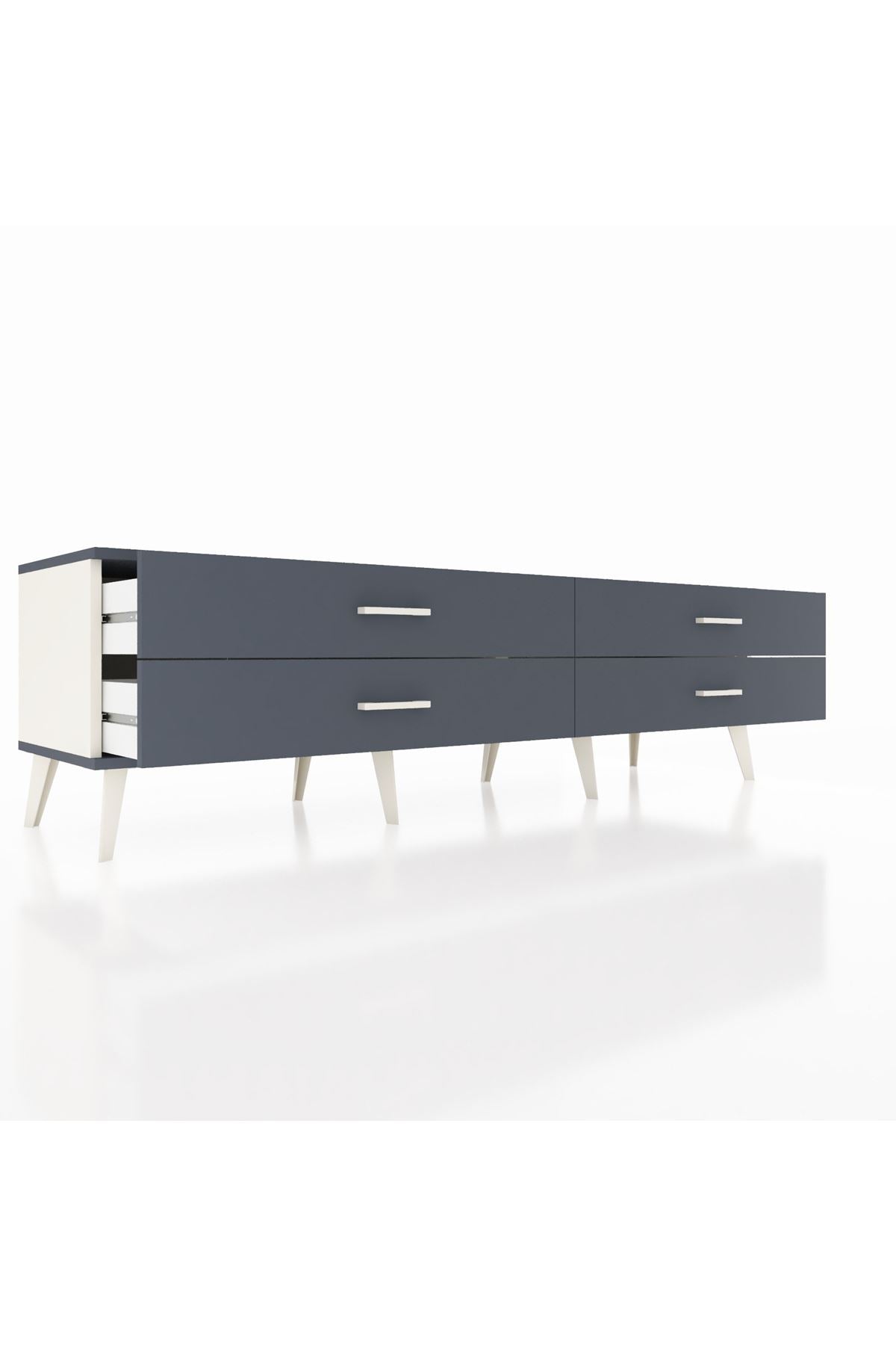 Hyperion TV Ünitesi 4 Çekmeceli  176x44x51 Aytaşı-Antrasit/Antrasit