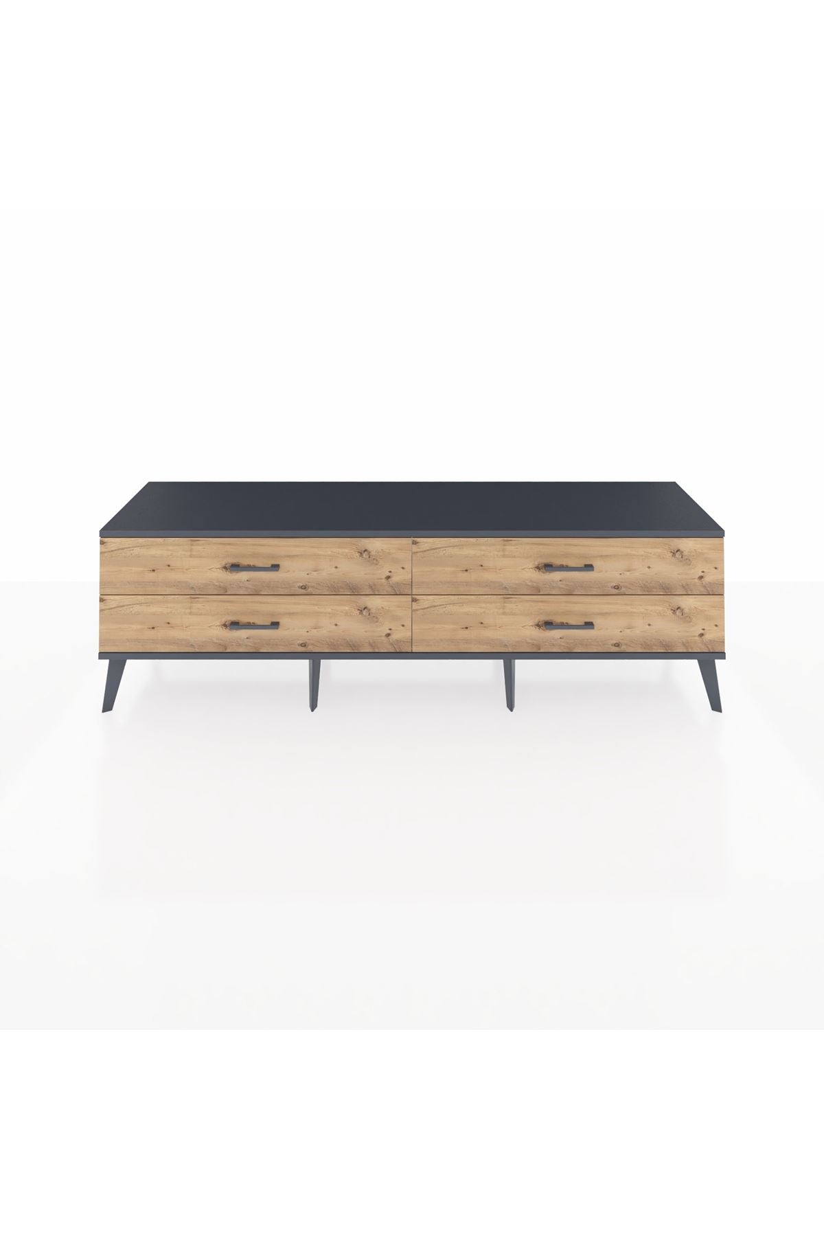 Hyperion TV Ünitesi 4 Çekmeceli  176x44x51 Aytaşı-Antrasit/Çam