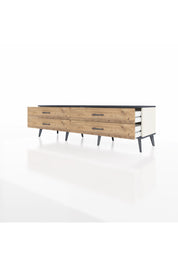 Hyperion TV Ünitesi 4 Çekmeceli  176x44x51 Aytaşı-Antrasit/Çam