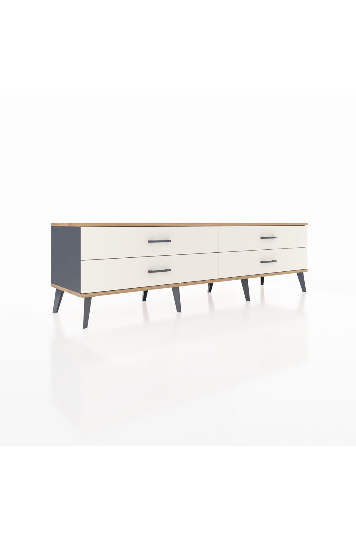 Hyperion TV Ünitesi 4 Çekmeceli  176x44x51 Antrasit-Çam/Aytaşı