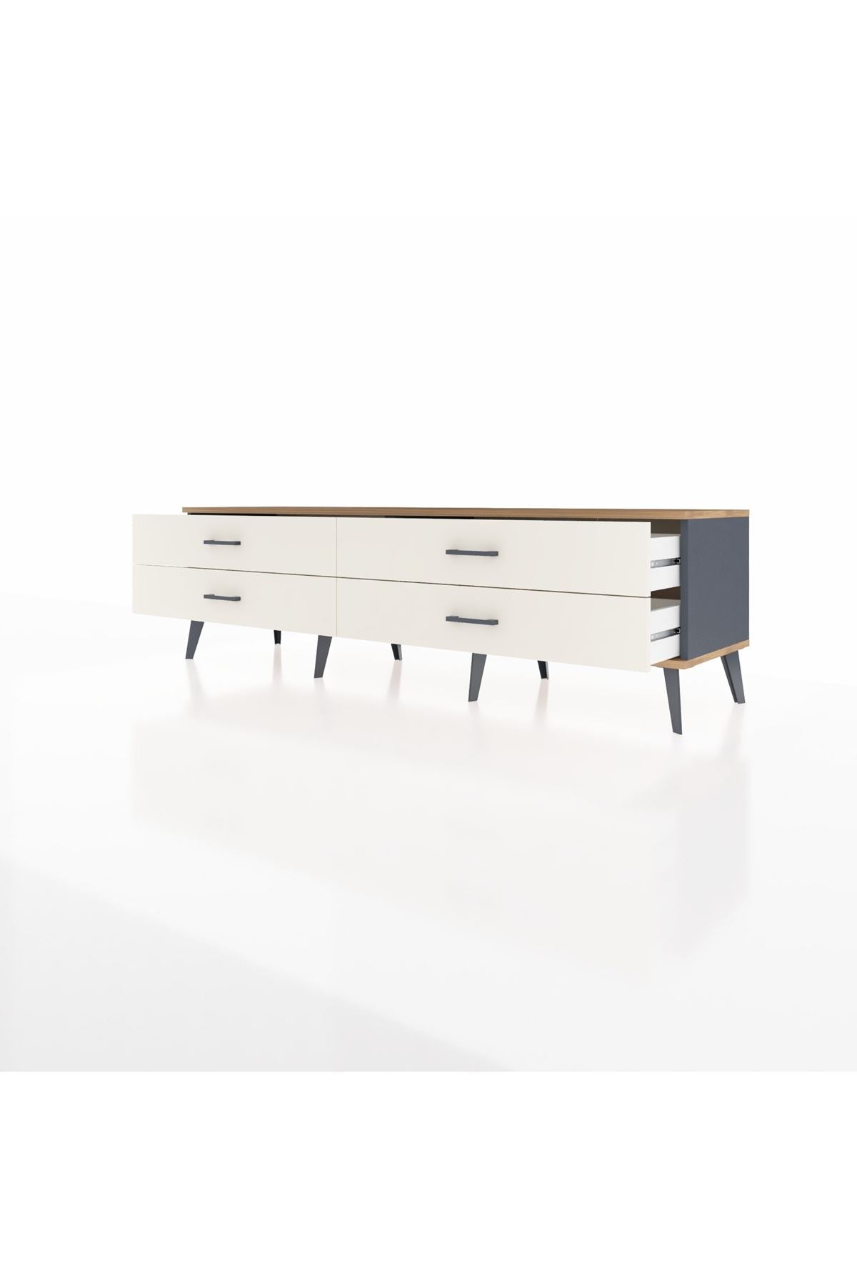 Hyperion TV Ünitesi 4 Çekmeceli  176x44x51 Antrasit-Çam/Aytaşı