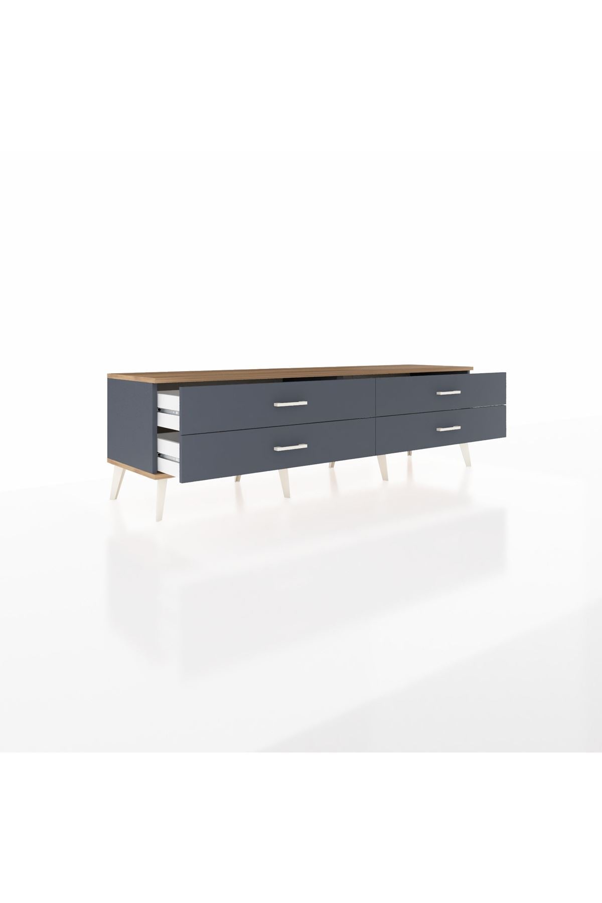 Hyperion TV Ünitesi 4 Çekmeceli  176x44x51 Antrasit-Çam/Antrasit