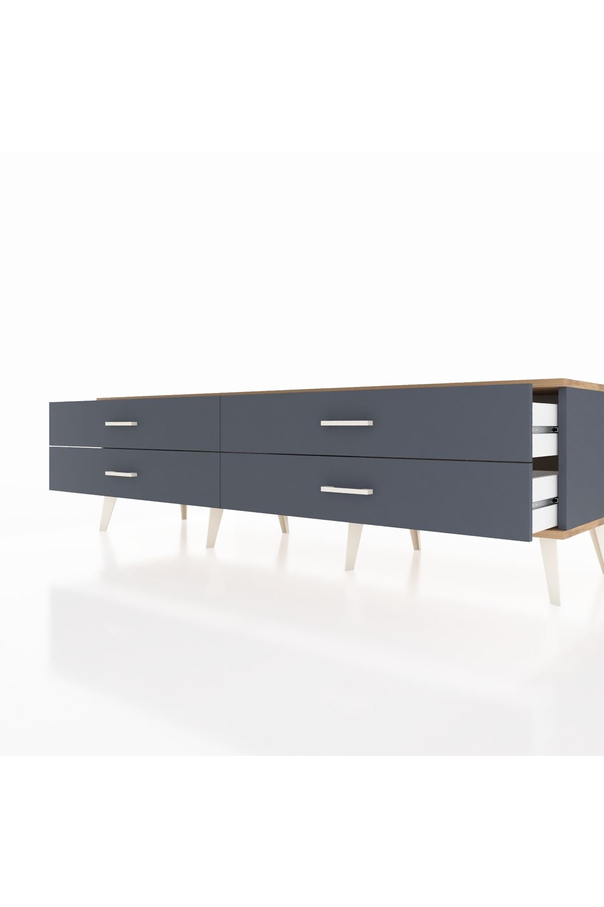 Hyperion TV Ünitesi 4 Çekmeceli  176x44x51 Antrasit-Çam/Antrasit