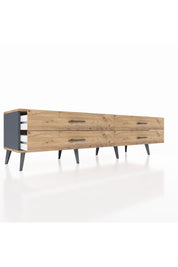 Hyperion TV Ünitesi 4 Çekmeceli  176x44x51 Antrasit-Çam/Çam