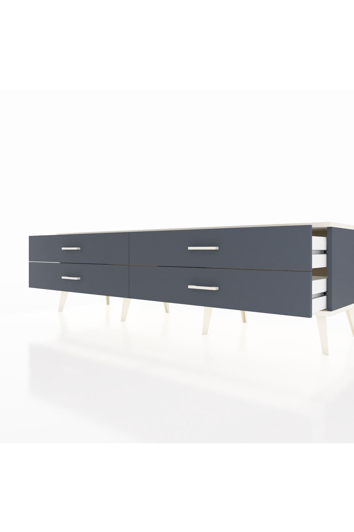 Hyperion TV Ünitesi 4 Çekmeceli  176x44x51 Antrasit-Aytaşı/Antrasit