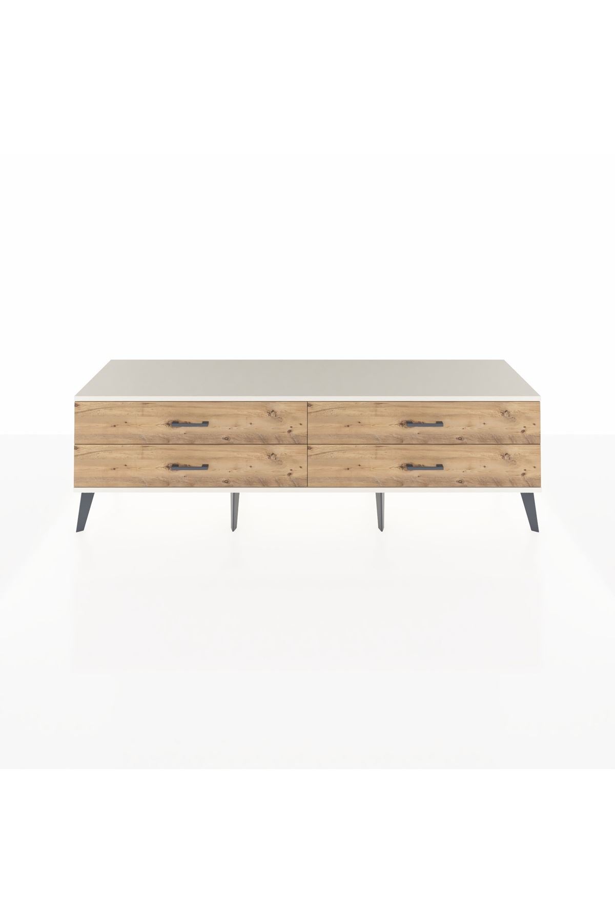 Hyperion TV Ünitesi 4 Çekmeceli  176x44x51 Antrasit-Aytaşı/Çam