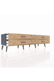 Hyperion TV Ünitesi 4 Çekmeceli  176x44x51 Antrasit-Aytaşı/Çam