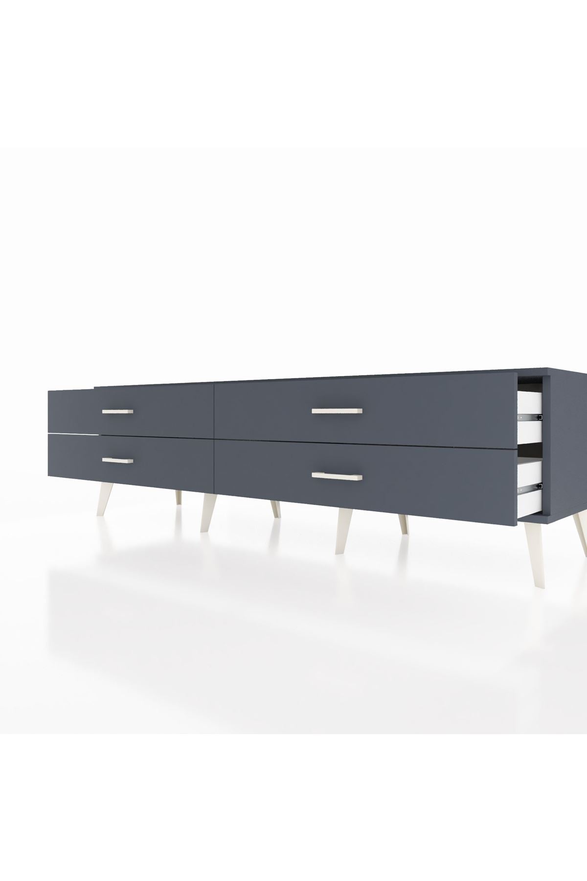 Hyperion TV Ünitesi 4 Çekmeceli  176x44x51 Antrasit-Antrasit/Antrasit