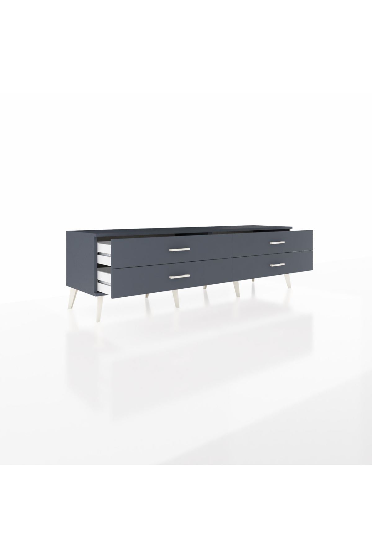 Hyperion TV Ünitesi 4 Çekmeceli  176x44x51 Antrasit-Antrasit/Antrasit