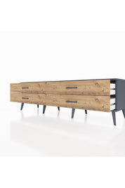 Hyperion TV Ünitesi 4 Çekmeceli  176x44x51 Antrasit-Antrasit/Çam