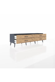Hyperion TV Ünitesi 4 Çekmeceli  176x44x51 Antrasit-Antrasit/Çam