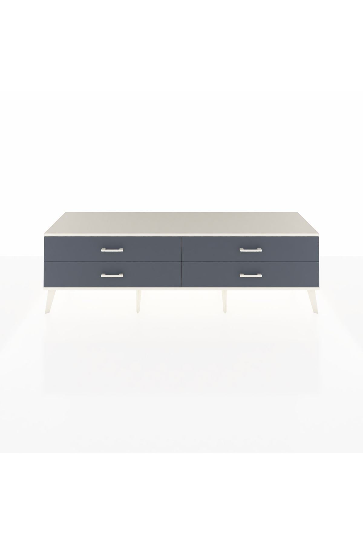 Hyperion TV Ünitesi 4 Çekmeceli  176x44x51 Çam-Aytaşı/Antrasit