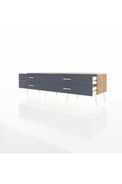 Hyperion TV Ünitesi 4 Çekmeceli  176x44x51 Çam-Aytaşı/Antrasit