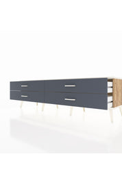 Hyperion TV Ünitesi 4 Çekmeceli  176x44x51 Çam-Aytaşı/Antrasit