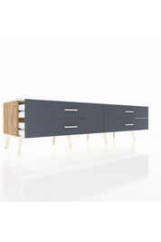 Hyperion TV Ünitesi 4 Çekmeceli  176x44x51 Çam-Aytaşı/Antrasit