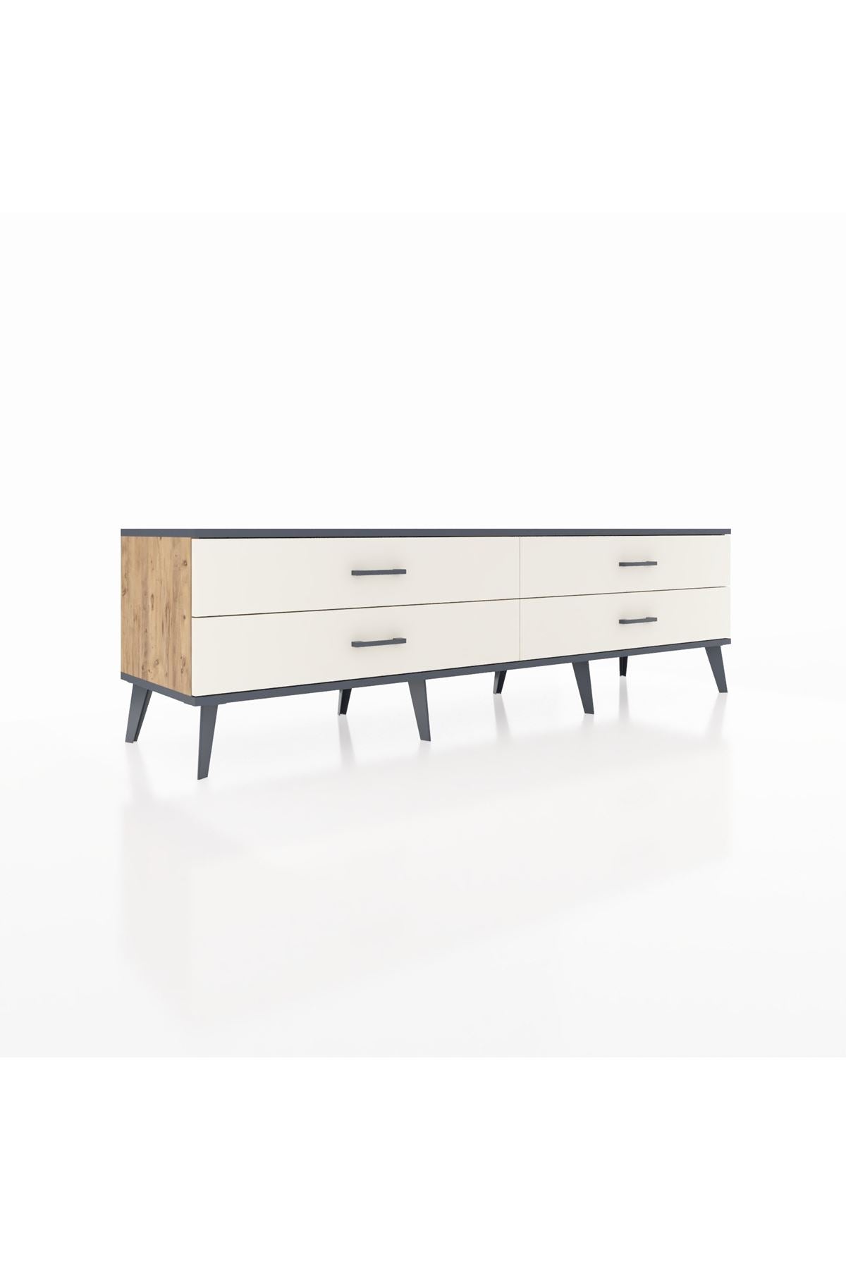 Hyperion TV Ünitesi 4 Çekmeceli  176x44x51 Çam-Antrasit/Aytaşı