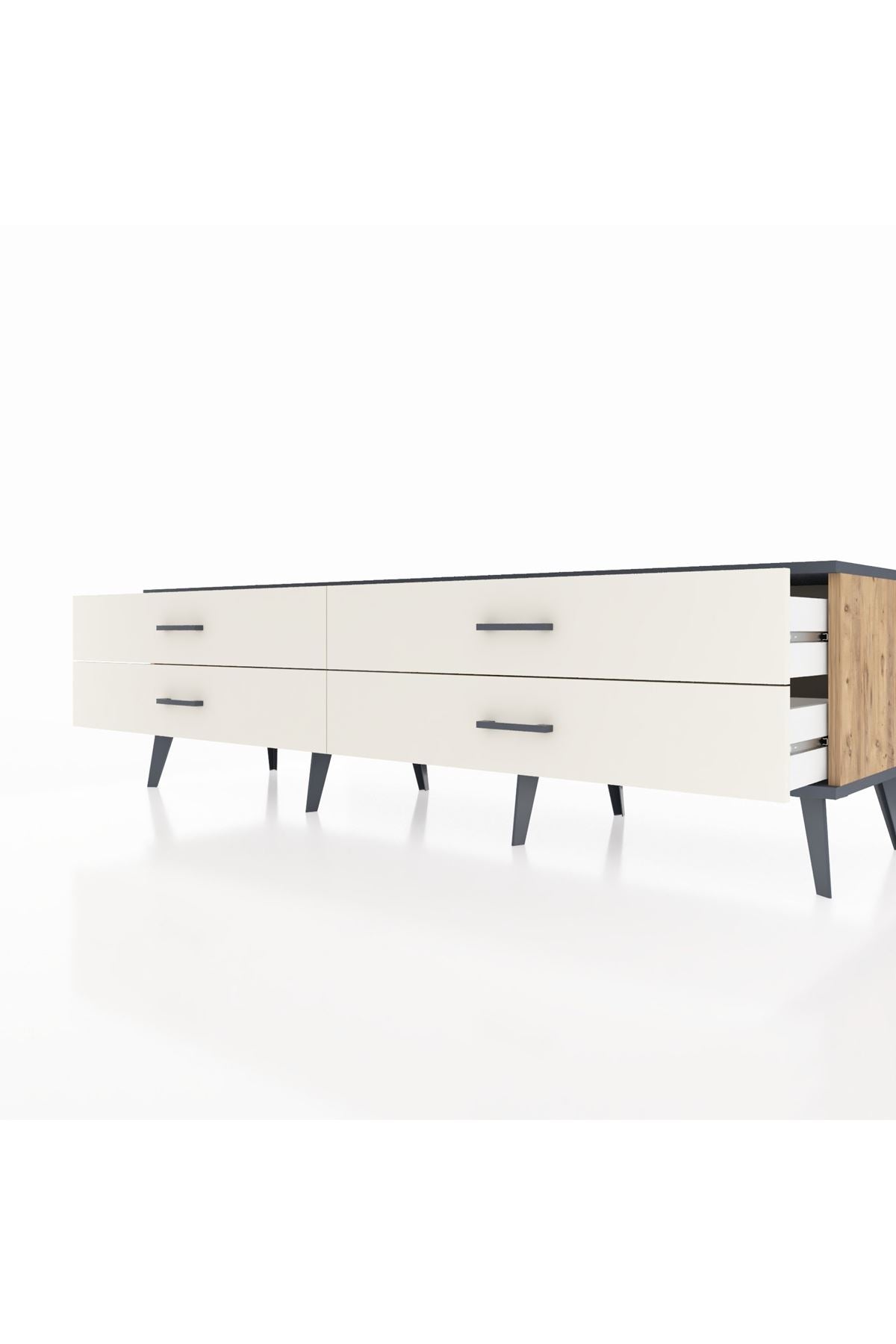 Hyperion TV Ünitesi 4 Çekmeceli  176x44x51 Çam-Antrasit/Aytaşı