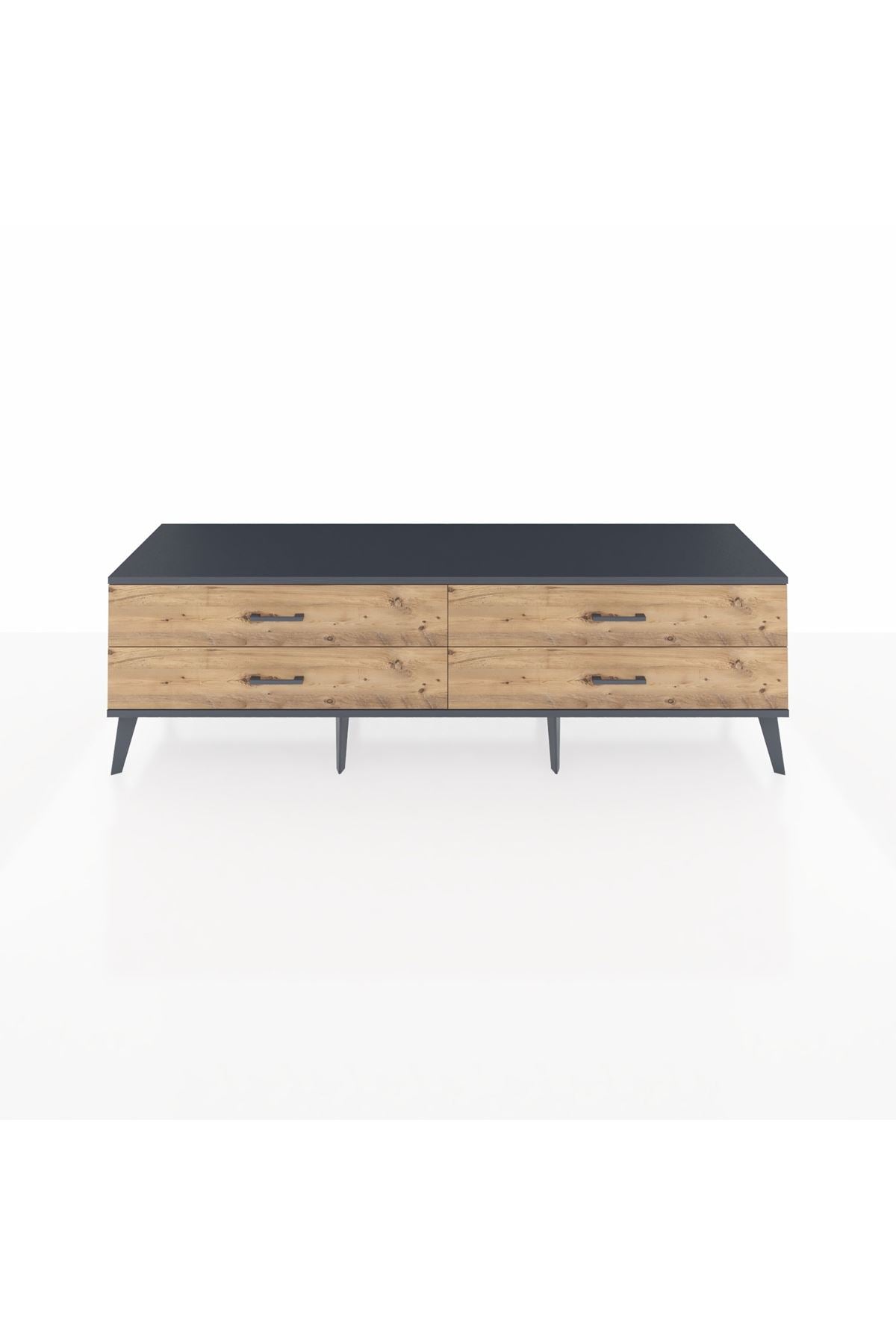 Hyperion TV Ünitesi 4 Çekmeceli  176x44x51 Çam-Antrasit/Çam