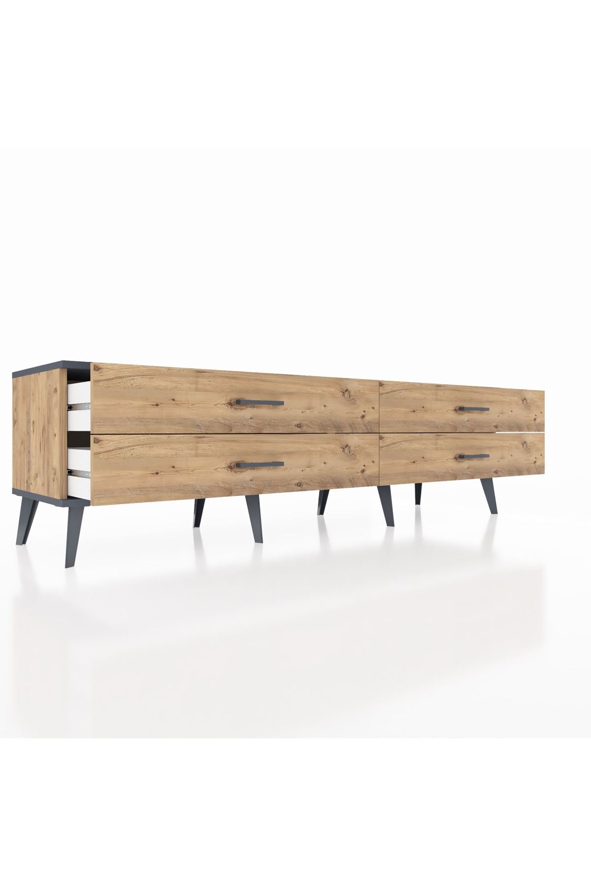 Hyperion TV Ünitesi 4 Çekmeceli  176x44x51 Çam-Antrasit/Çam