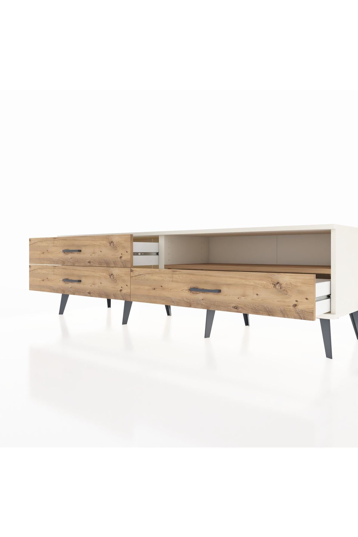 Hyperion TV Ünitesi Tek Raflı 3 Çekmeceli  176x44x51 Aytaşı-Çam/Çam