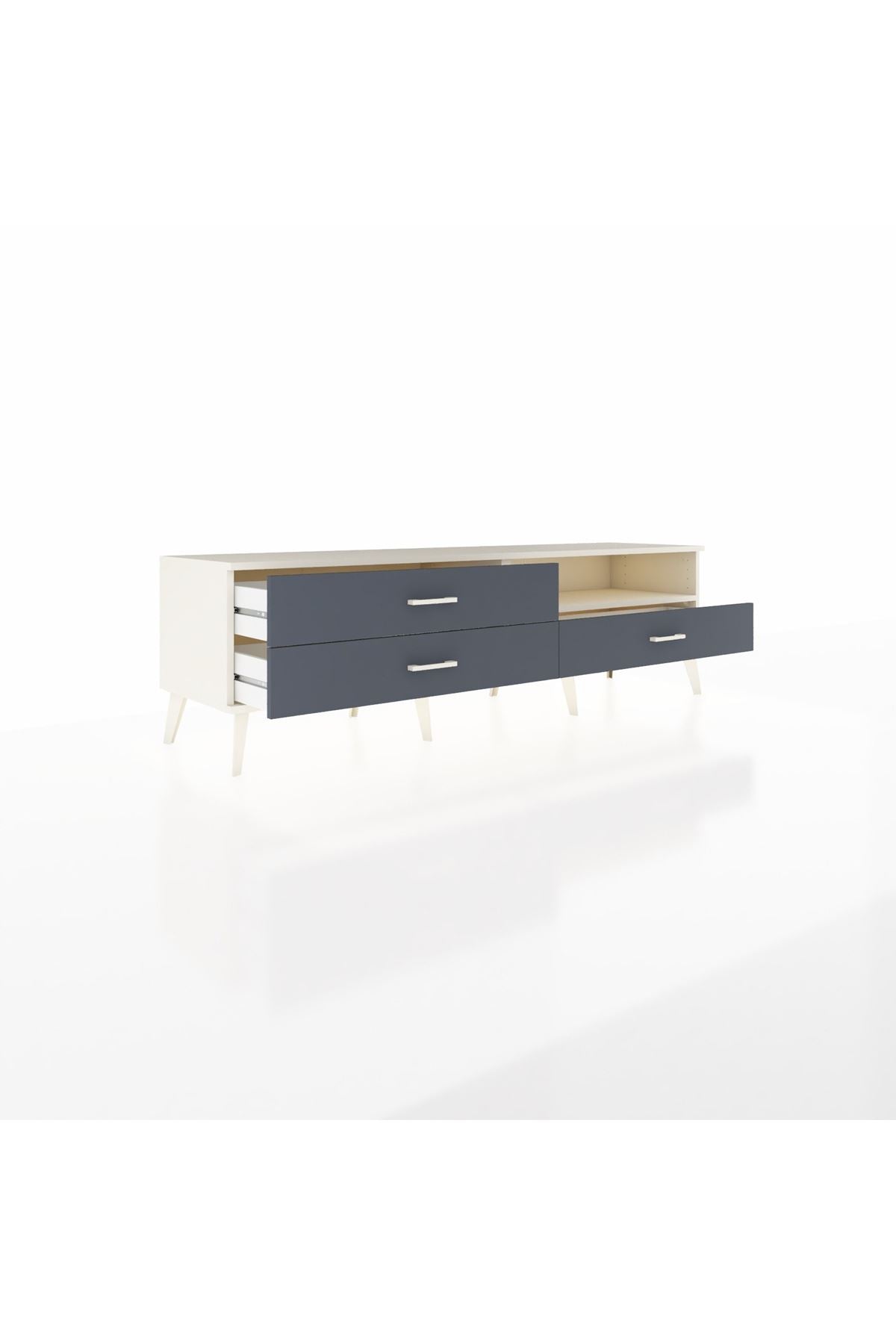 Hyperion TV Ünitesi Tek Raflı 3 Çekmeceli  176x44x51 Aytaşı-Aytaşı/Antrasit