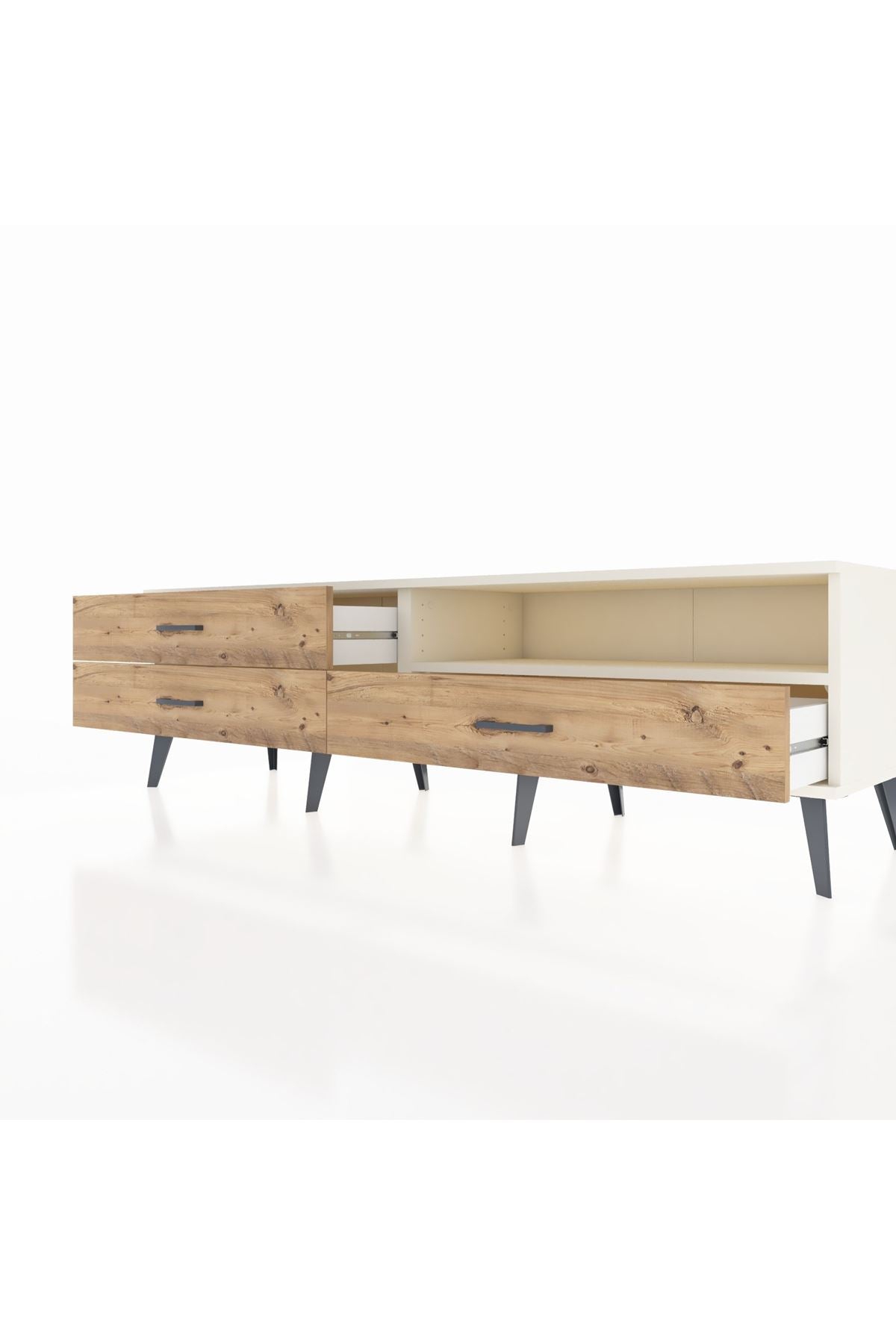 Hyperion TV Ünitesi Tek Raflı 3 Çekmeceli  176x44x51 Aytaşı-Aytaşı/Çam